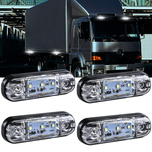 yifengshun 4 uds luz indicadora de marcador lateral LED luces de posición laterales traseras delanteras 12 V para camión Camper Van Camión RV luces de marcador（Ámbar）