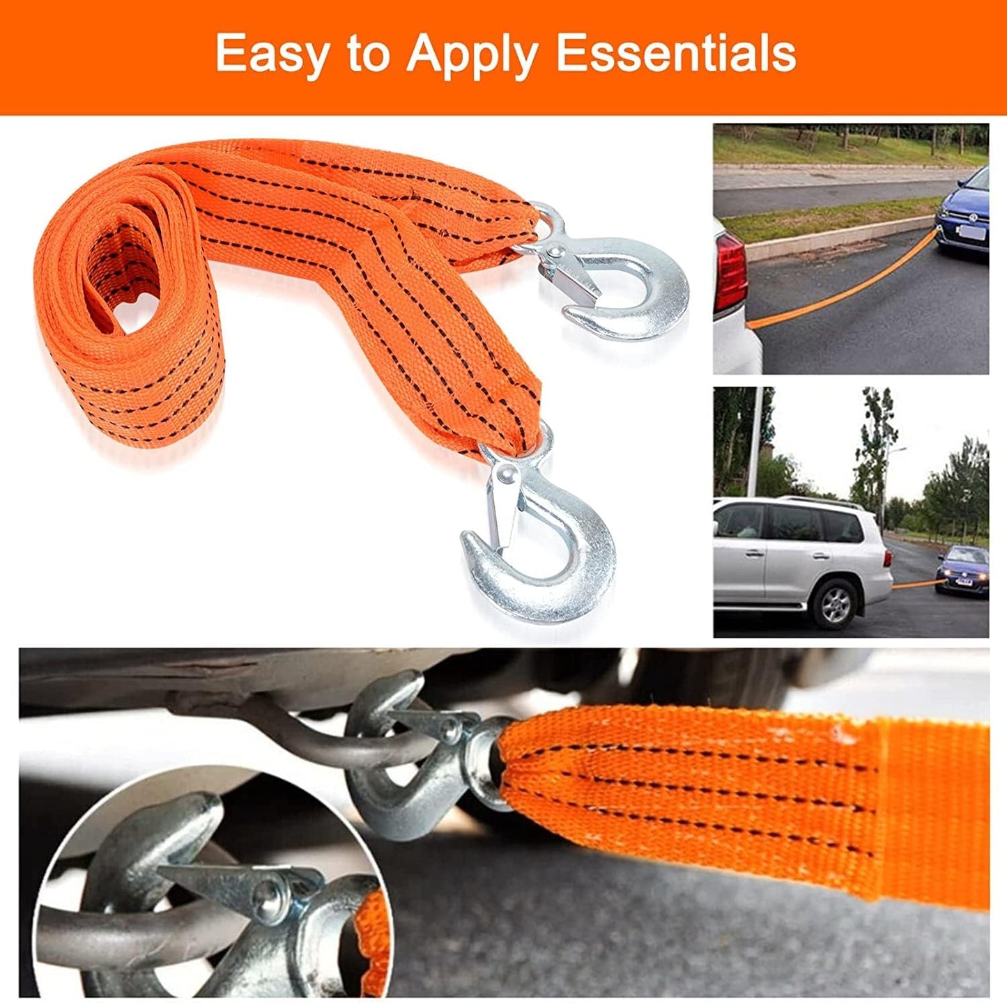KAHEIGN 12 en 1 Kits de Emergencia para Automóviles, Kit de Reparación de Automóvile incluido Triángulo Peligroso, Visibilidad Chaleco, Remolque Cuerda, Martillo Utilitario, Plomo Salto, Coche Fusible