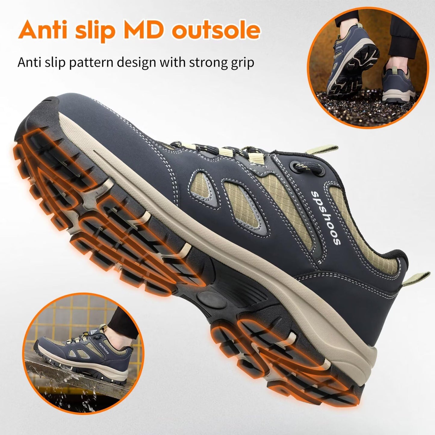 Zapatos de Seguridad para Hombre Mujer S1P ESD Zapatillas Trabajo Comodos Calzado de Seguridad Ligero con Punta de Acero