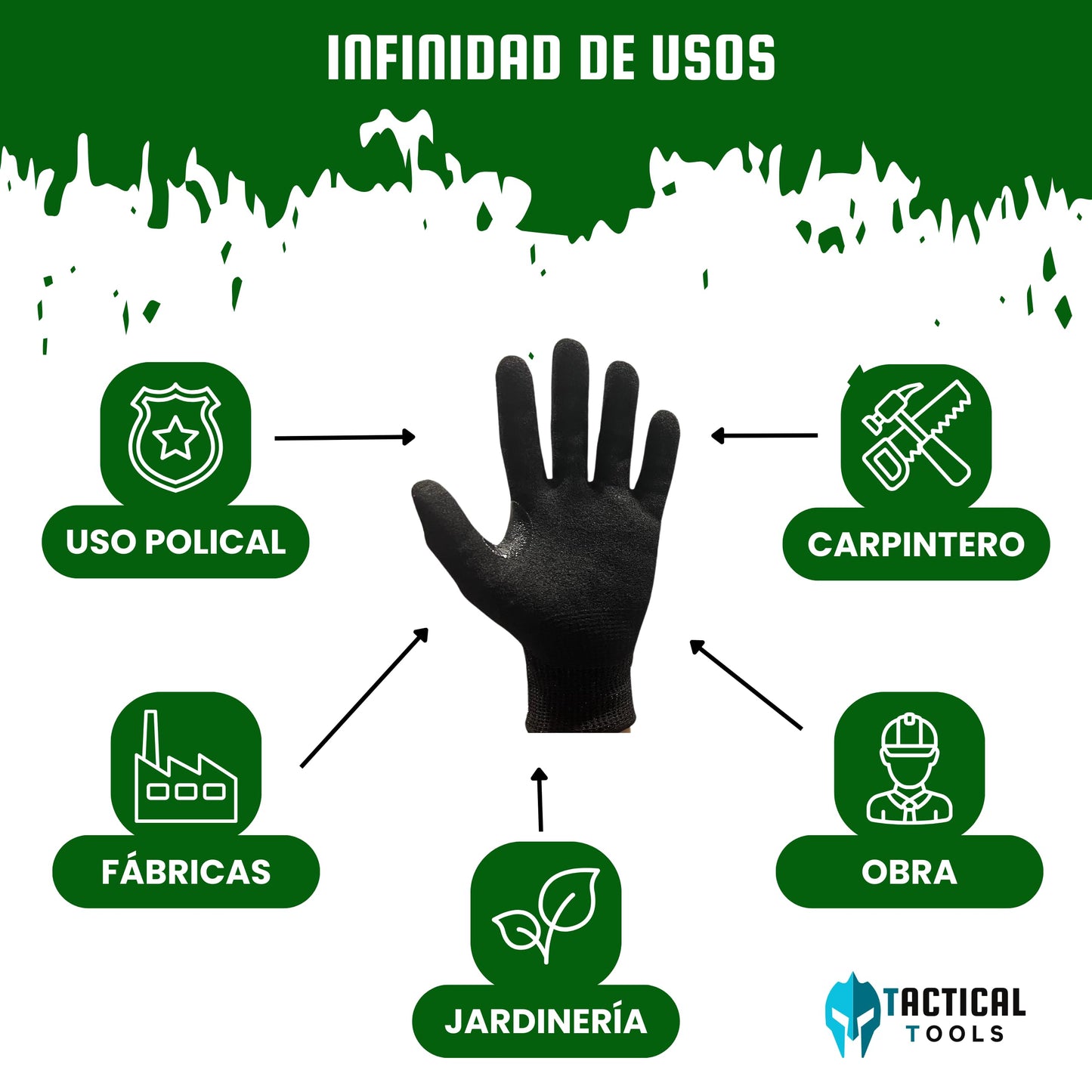 Tactical Tools Guantes anticortes policiales nivel 5 - Guantes trabajo Ideales como anticorte policiales/jardineria/guantes de trabajo (XL / 10)