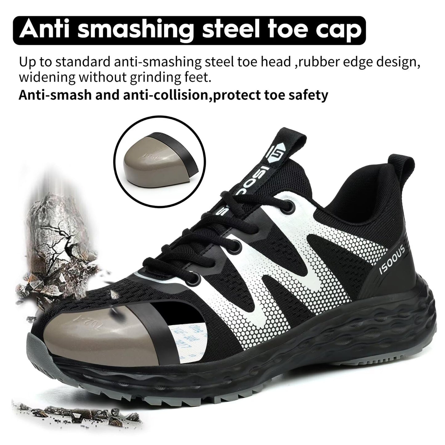 Zapatos de Seguridad para Hombre Mujer Ligero Zapatillas Trabajo Comodo Calzado de Seguridad con Punta de Acero Antideslizantes