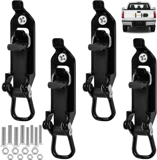 4 Piezas Soporte de Pala para Bacas, Soporte de Pala para Portaequipajes de Techo con Tornillos, Accesorios para Barras de Techo, Camiones - Negro