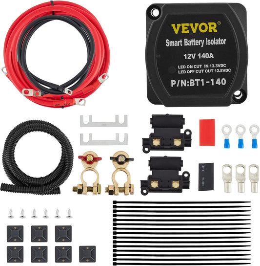 VEVOR Kit de Relé de Carga Dividida 12 V Relé Sensible al Voltaje 5 m UTV Camión