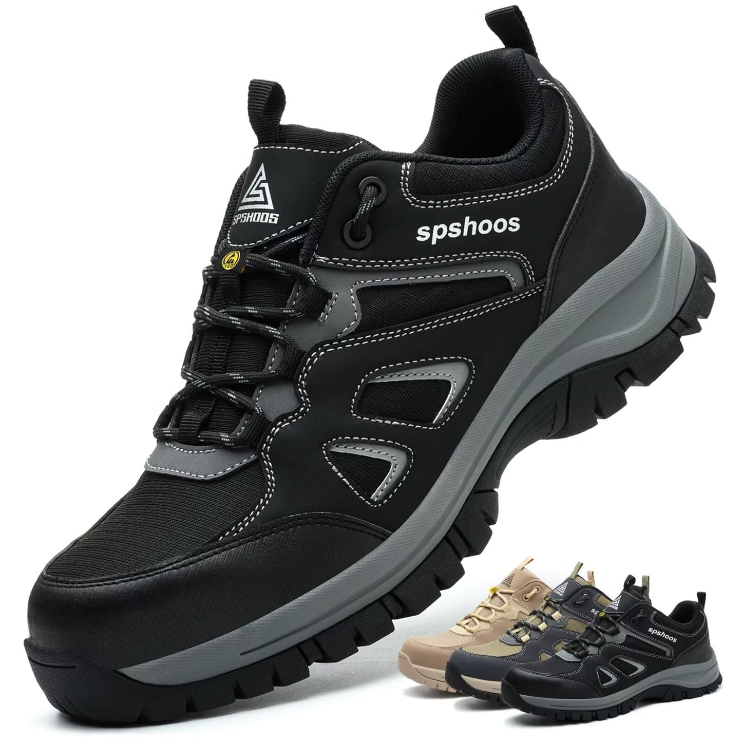 Zapatos de Seguridad para Hombre Mujer S1P ESD Zapatillas Trabajo Comodos Calzado de Seguridad Ligero con Punta de Acero