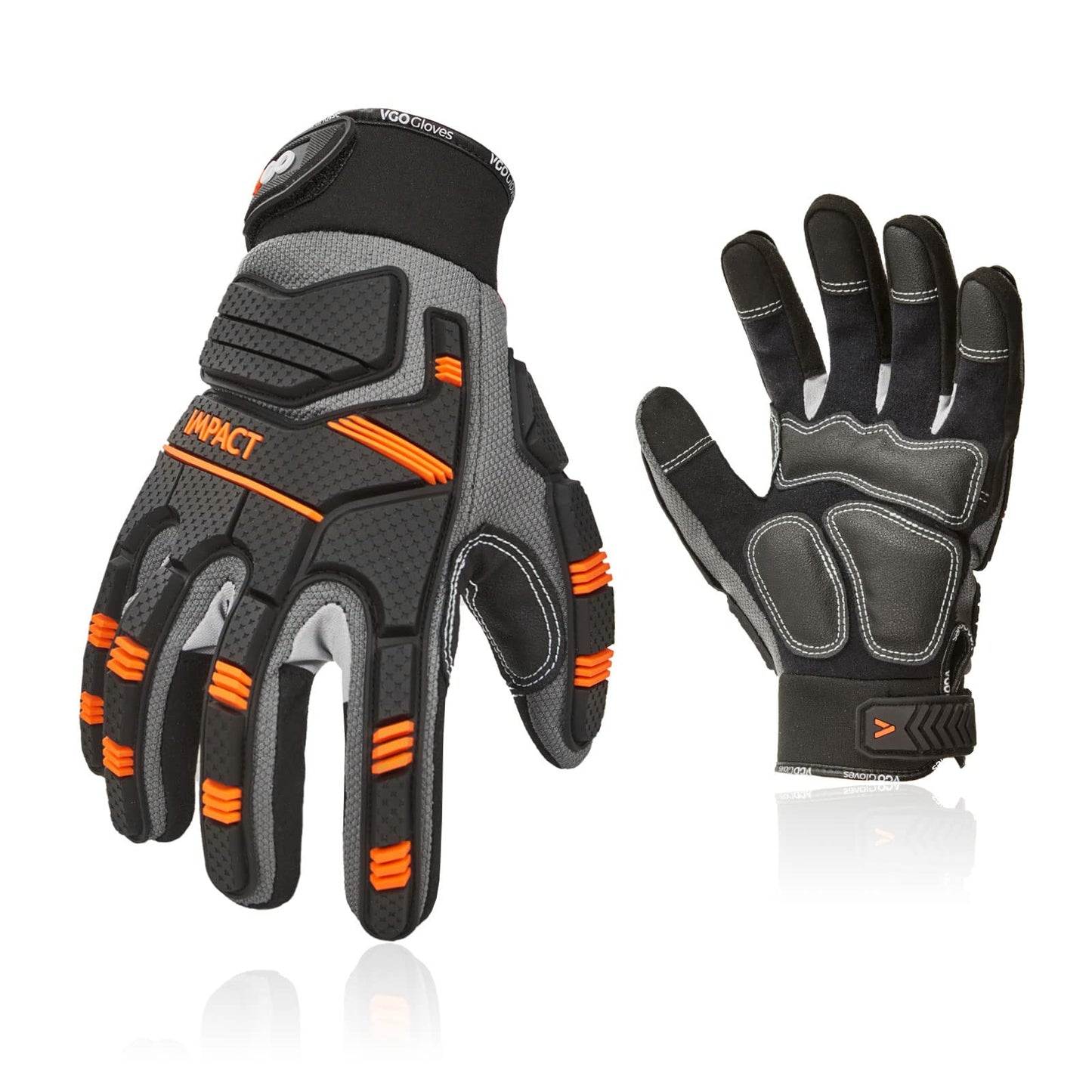 Vgo... Guantes de Trabajo Pesado Hombre Touchscreen para Carpintería Almacén Camionero, Guantes Antivibración Multiusos, 1 par