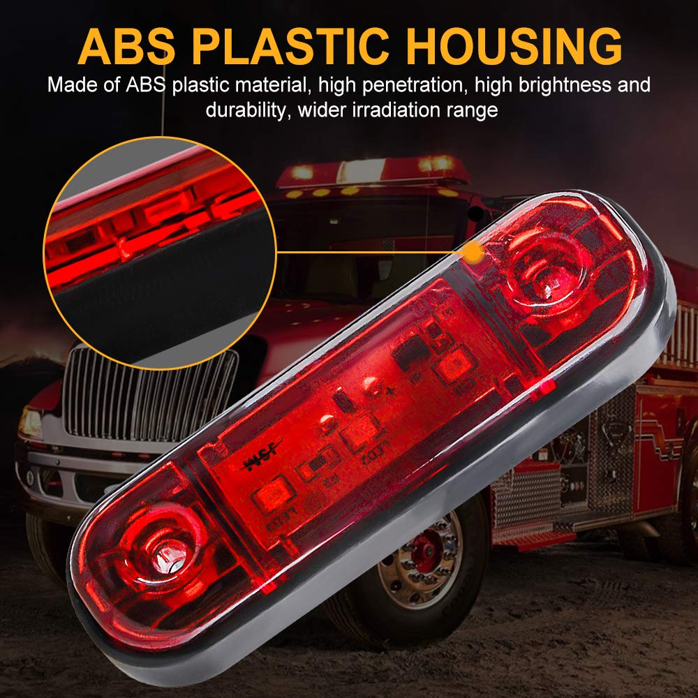 yifengshun 4 uds luz indicadora de marcador lateral LED luces de posición laterales traseras delanteras 12 V para camión Camper Van Camión RV luces de marcador（Ámbar）