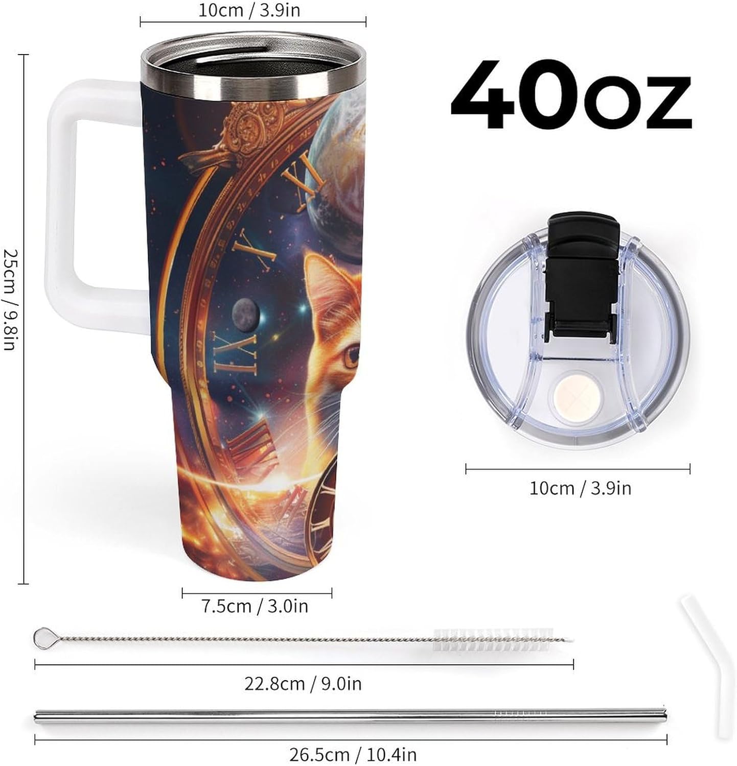 Gattino Termo De Café Para Llevar - Diseño Aislante Con Tapadera A Prueba De Fugas - Ideal Para Mantener Bebidas Calientes 40oz