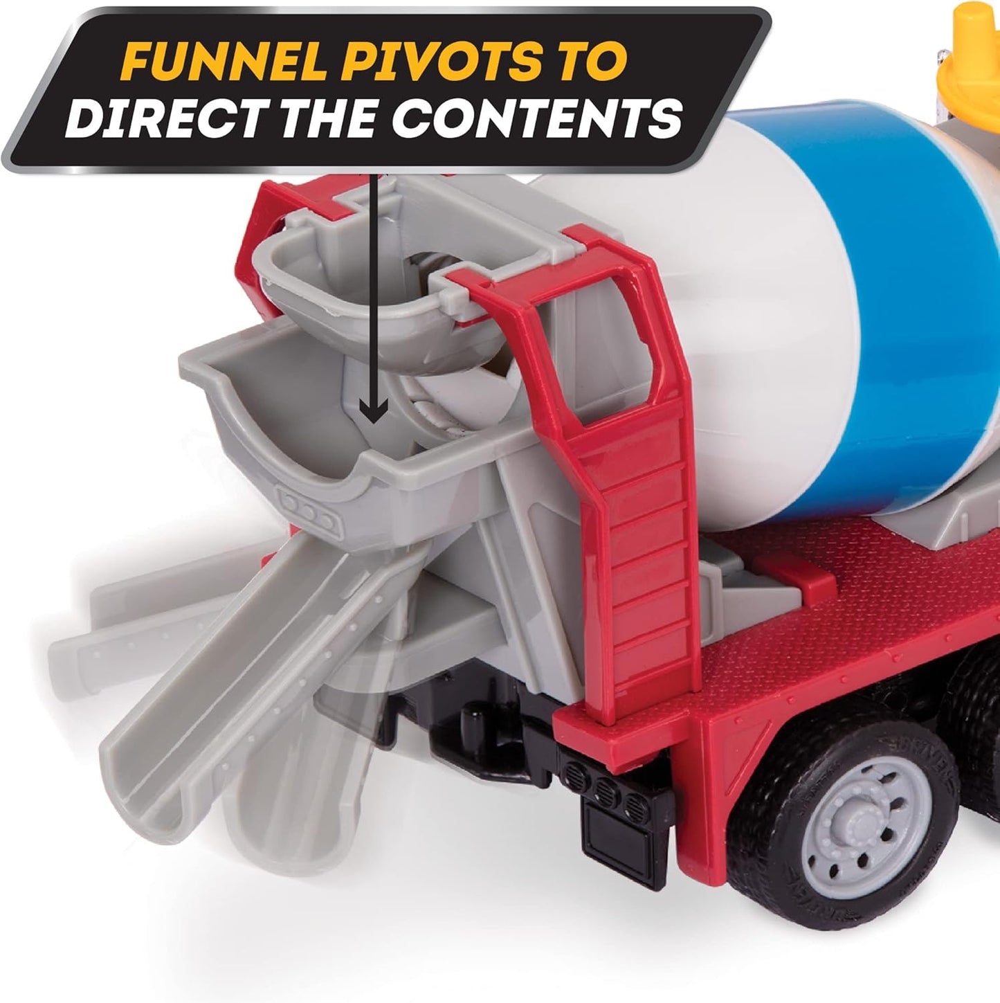 B. Driven by Battat – Camión de Cemento de Juguete para niños – Juguete de vehículo de construcción – Luces y Sonidos – Piezas móviles – 3 años + – Micro Mezcladora de Cemento