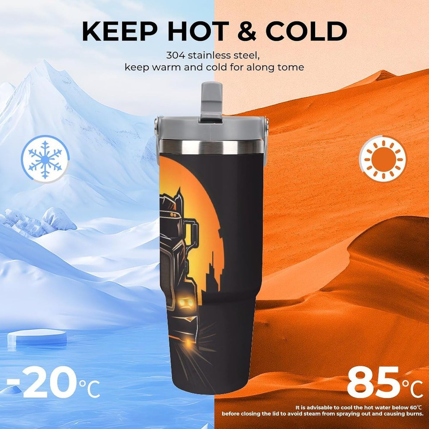 Camion grande Termo Para Café Con Tapadera Aislante - Ideal Para Llevar Y Mantener La TempeRattoura - Taza Termica Durable 30oz