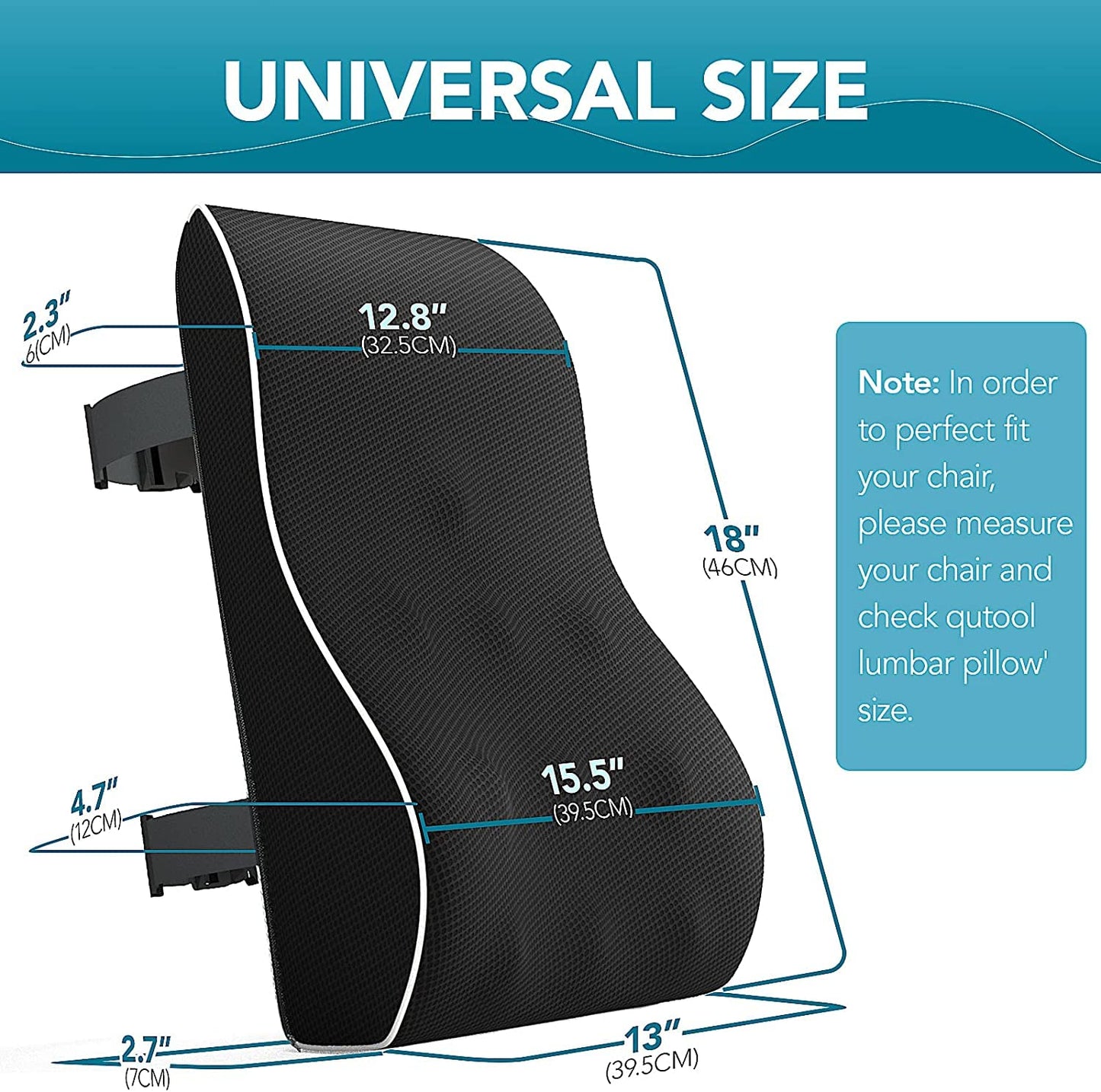 QUTOOL ® Cojines en Forma de cuña para Automóvil, Cojines para Conductores, Cojines de Refuerzo, Cojines de Espuma de Memoria para automóviles, Camiones, Furgonetas (Negro)