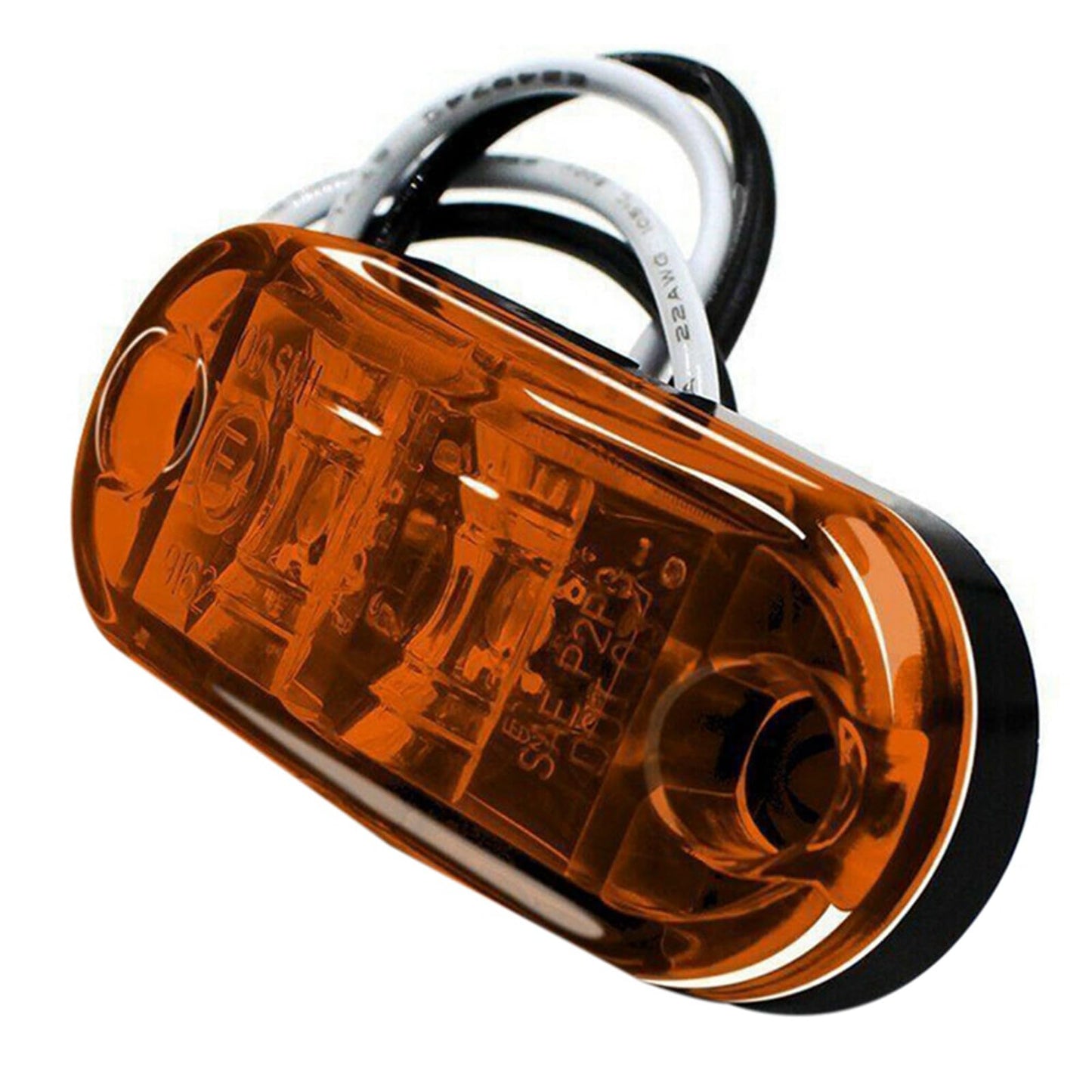 Krtopo 30X 2 Luces LED de Marcador Lateral 12 / 24V Trailer luz Lateral de Advertencia Luz Amarilla/Blanco/Rosa para Camión RV Caravan (Rosa+Amarilla+Blanco)