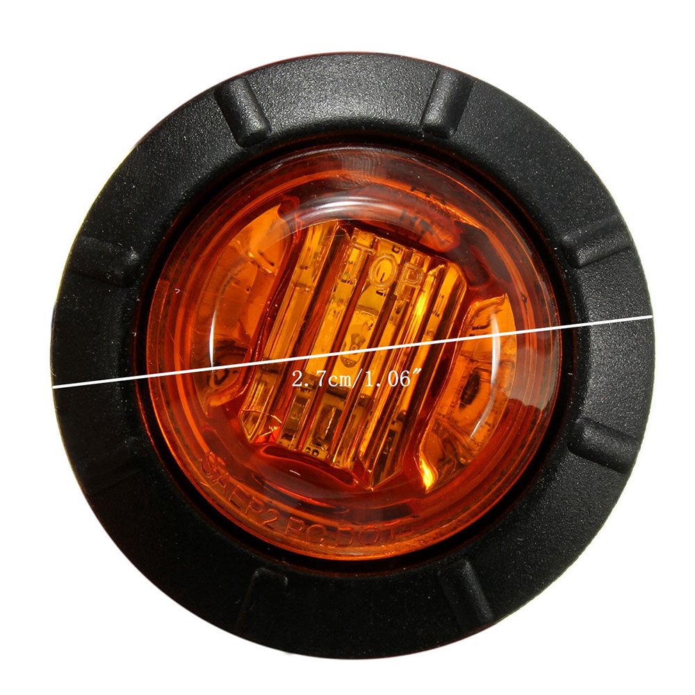 Ricoy - Luz LED redonda de 3/4 pulgadas para marcador delantero y trasero, impermeable, 12 V, para coche o camión (10 Blanco + 10 Amarillo +10 rojo)