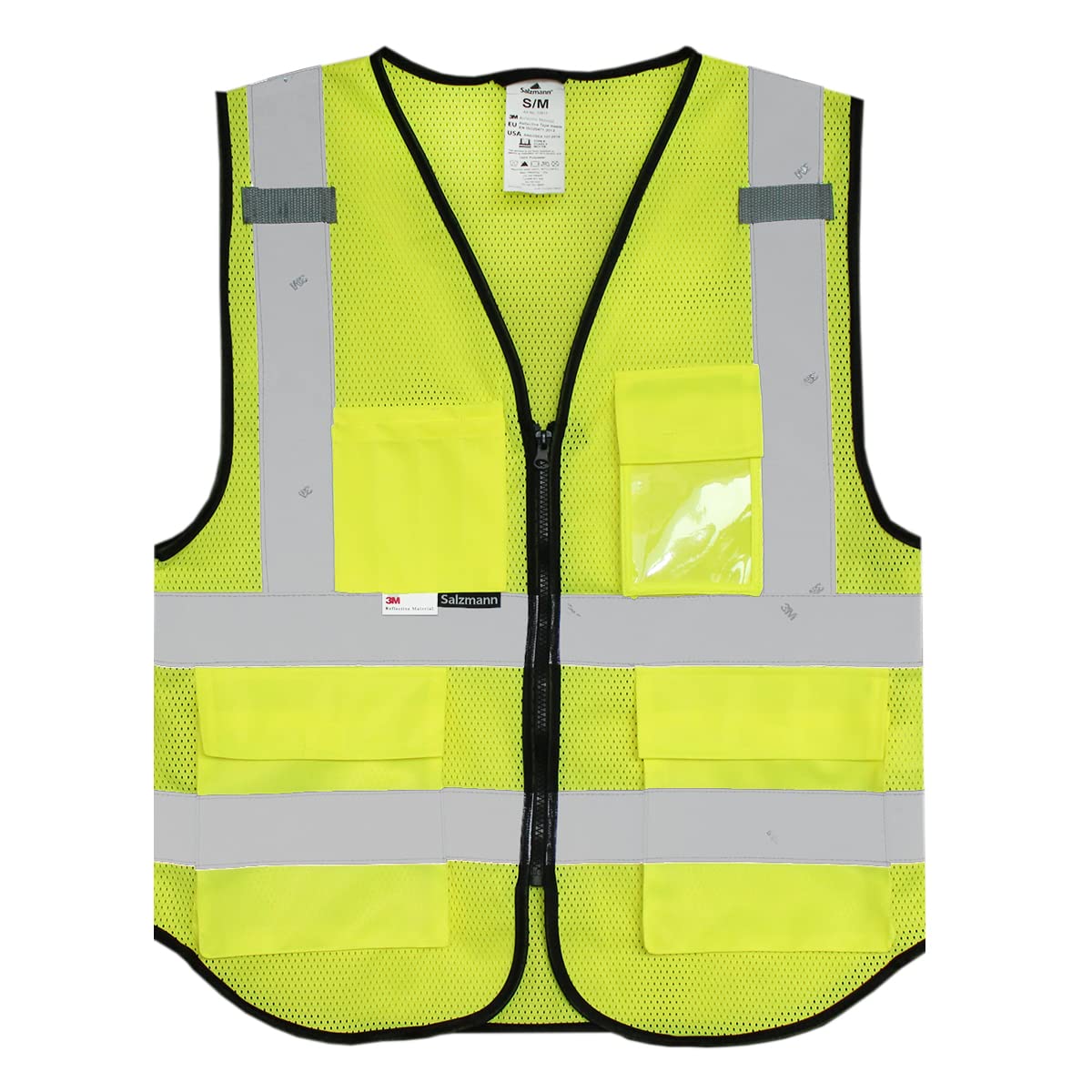 Salzmann Chaleco de Seguridad - Chaleco de Trabajo Multibolsillos - Hecho con cinta reflectante 3M