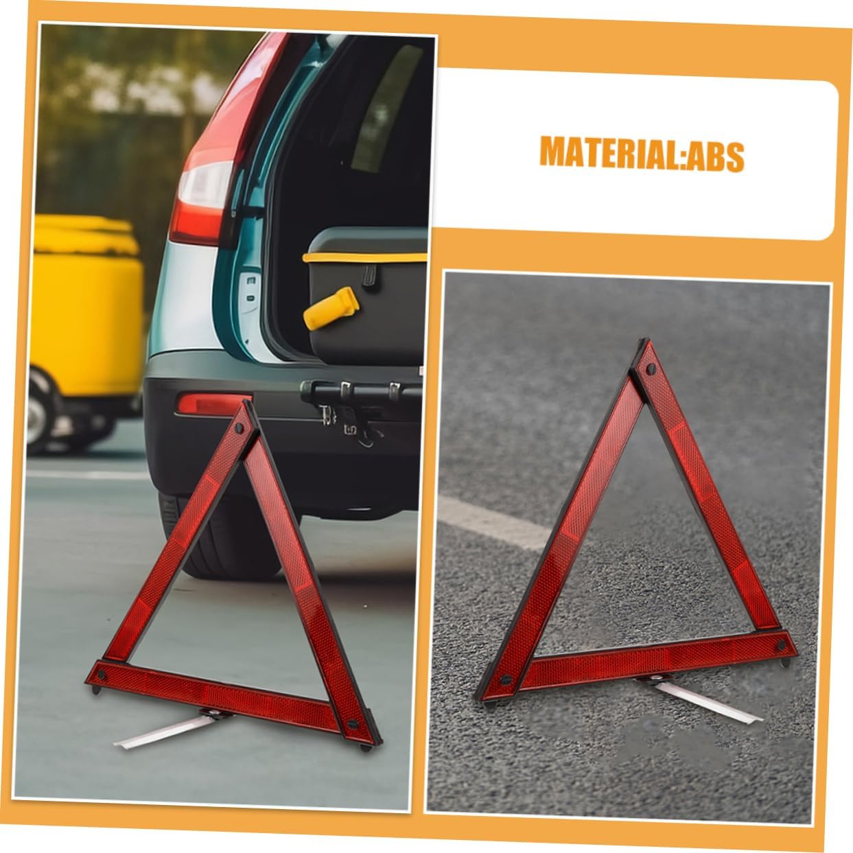 DINHEAROM Kit De 5 Triángulos De Advertencia Reflectantes Para Coche Camiones Señales De Precaución Emergencia