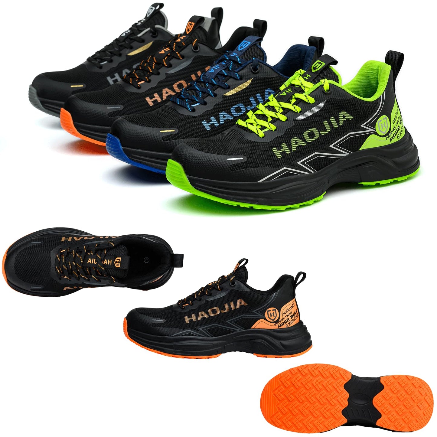 UOQC Zapatos de Seguridad Zapatillas Laborales Transpirables Calzado de Trabajo para Hombre Mujer Antideslizante con Punta de Acero Ligero y Cómodas Resistentes a Impactos