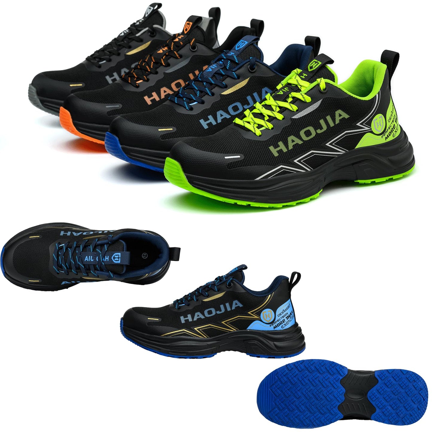 UOQC Zapatos de Seguridad Zapatillas Laborales Transpirables Calzado de Trabajo para Hombre Mujer Antideslizante con Punta de Acero Ligero y Cómodas Resistentes a Impactos