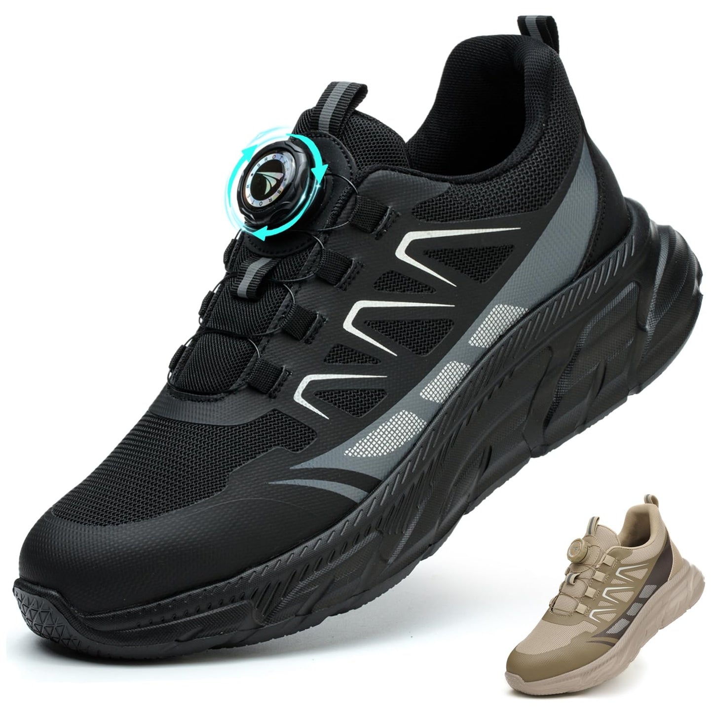 BAXIWUY Zapato Seguridad Hombre Mujer Calzado de Trabajo Ligeros Comodo Zapatillas de Seguridad con Punteras de Acero Transpirable Antideslizante Zapatillas Trabajo