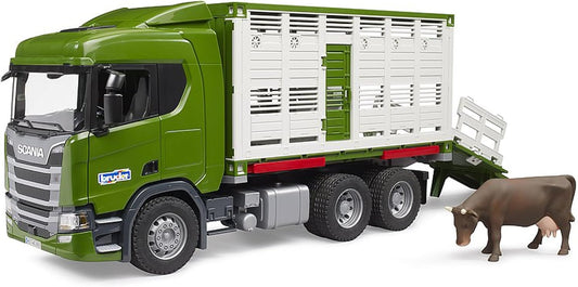 bruder 03548 - Camión Ganadero Scania Super 560R con 1 Ganado - 1:16 Vehículos, Camión, Remolque ganadero, Juguetes a partir de 4 años