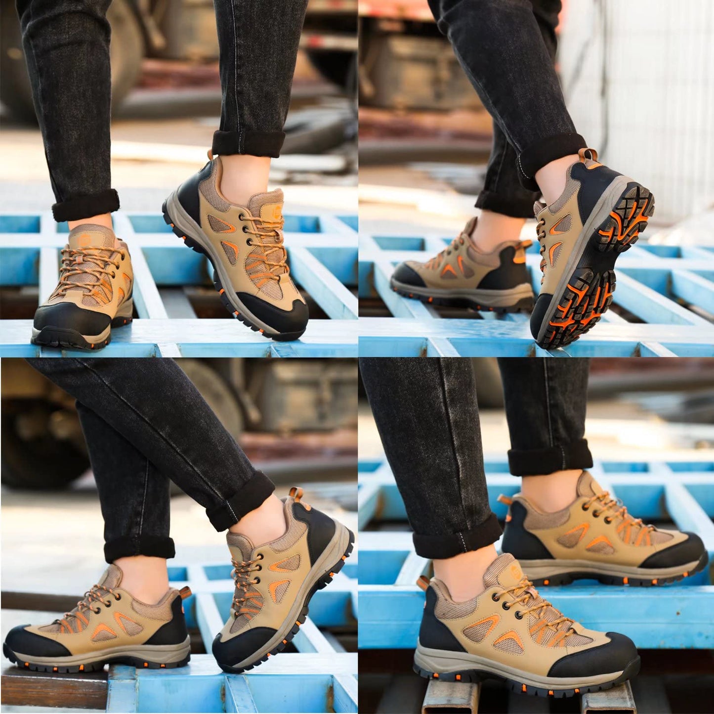 ISOOUS Zapatos de Seguridad Hombre Mujer Ligero Zapatos de Trabajo Punta de Acero Transpirable Calzado de Seguridad