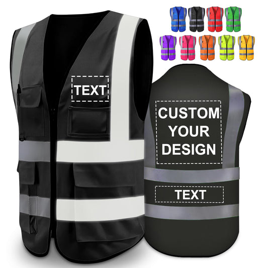 Greaxid Chaleco de seguridad para hombres de alta visibilidad reflectante ropa de trabajo con 5 bolsillos para la construcción al aire libre, S ~ 5XL