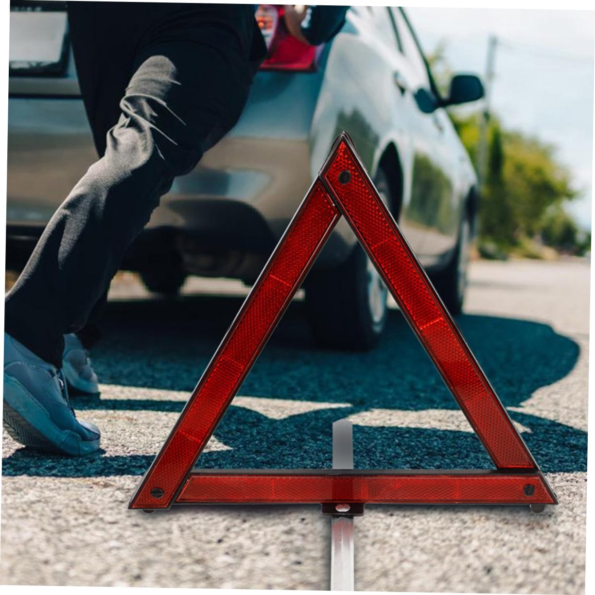 DINHEAROM Kit De 5 Triángulos De Advertencia Reflectantes Para Coche Camiones Señales De Precaución Emergencia