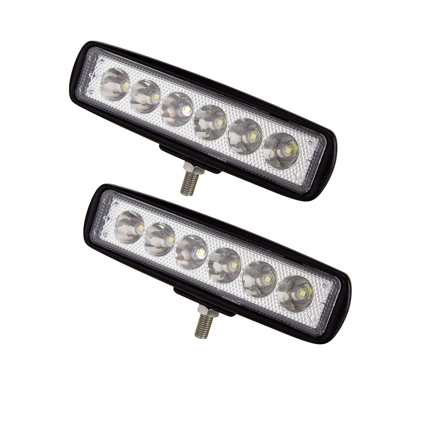 PICAA Mini Foco de trabajo 2PCS 6 pulgadas 18W LED Spot Tractores 12V-24V 6000K P68 - Impermeable Luz de Niebla Coche,SUV, UTV, ATV, Off-road,Camión,Moto,Barco