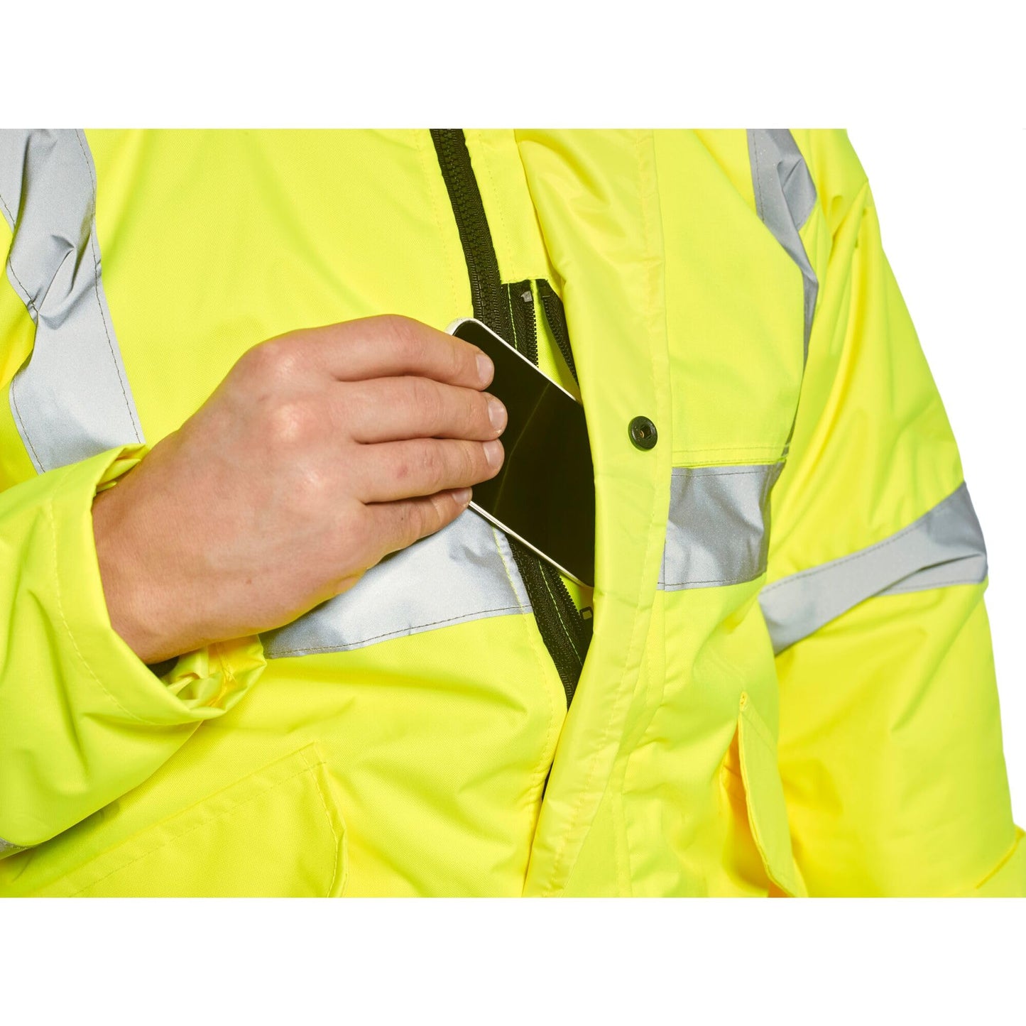 Portwest - Chaqueta de aviador con bandas reflectantes, color amarillo