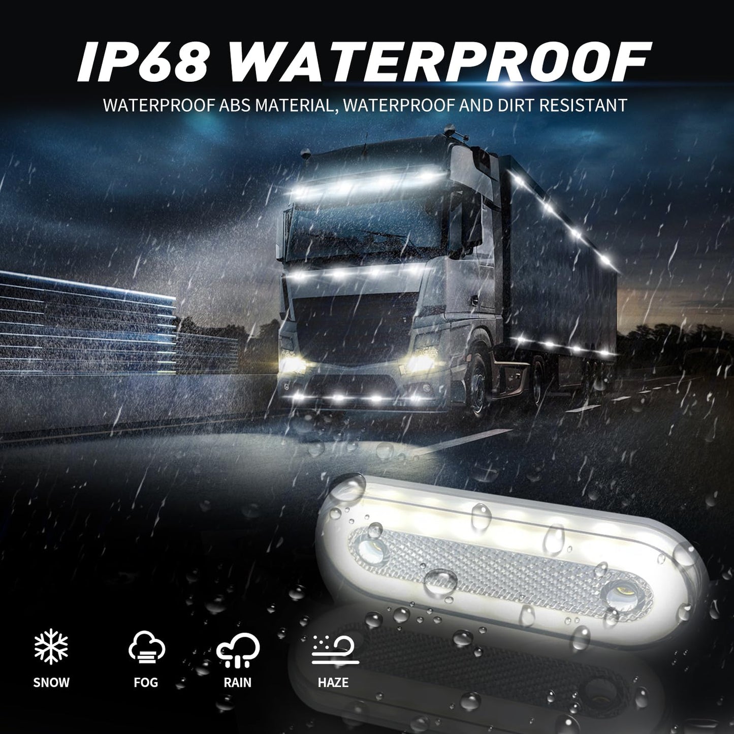 Teguangmei 10PCS LED Luces de Posición Lateral con Soporte 12-24V Posición Lateral 20 LED Luz de Advertencia Utilizada Para Luces de Marcador de Camión Remolque Caravana (Ámbar)