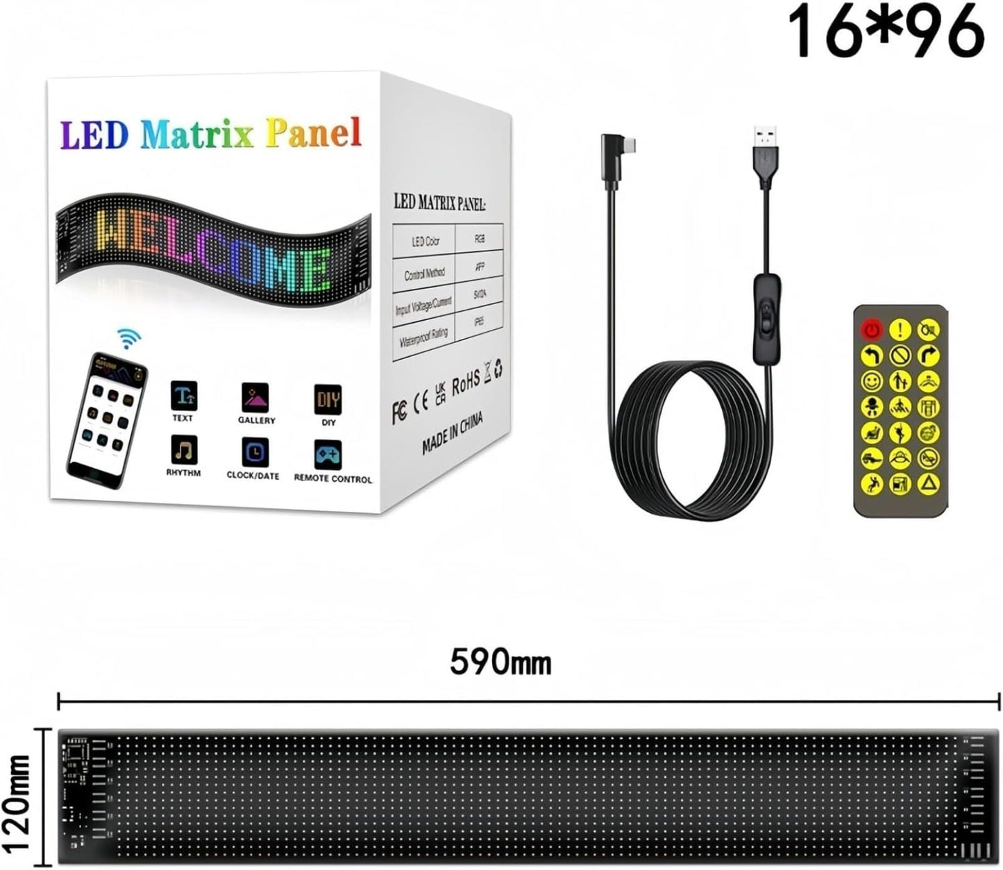 Luz de ojos de diablo para coches, gran pantalla de luces LED dinámicas de ojo de diablo, luces led para coche,luces led ,cochepantalla LED programable para coche, letreros de luz de ojos de diablo p