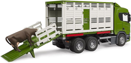 bruder 03548 - Camión Ganadero Scania Super 560R con 1 Ganado - 1:16 Vehículos, Camión, Remolque ganadero, Juguetes a partir de 4 años
