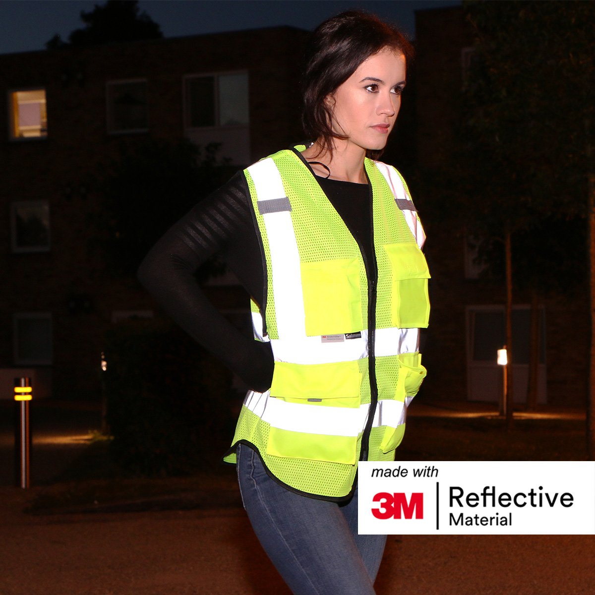 Salzmann Chaleco de Seguridad - Chaleco de Trabajo Multibolsillos - Hecho con cinta reflectante 3M