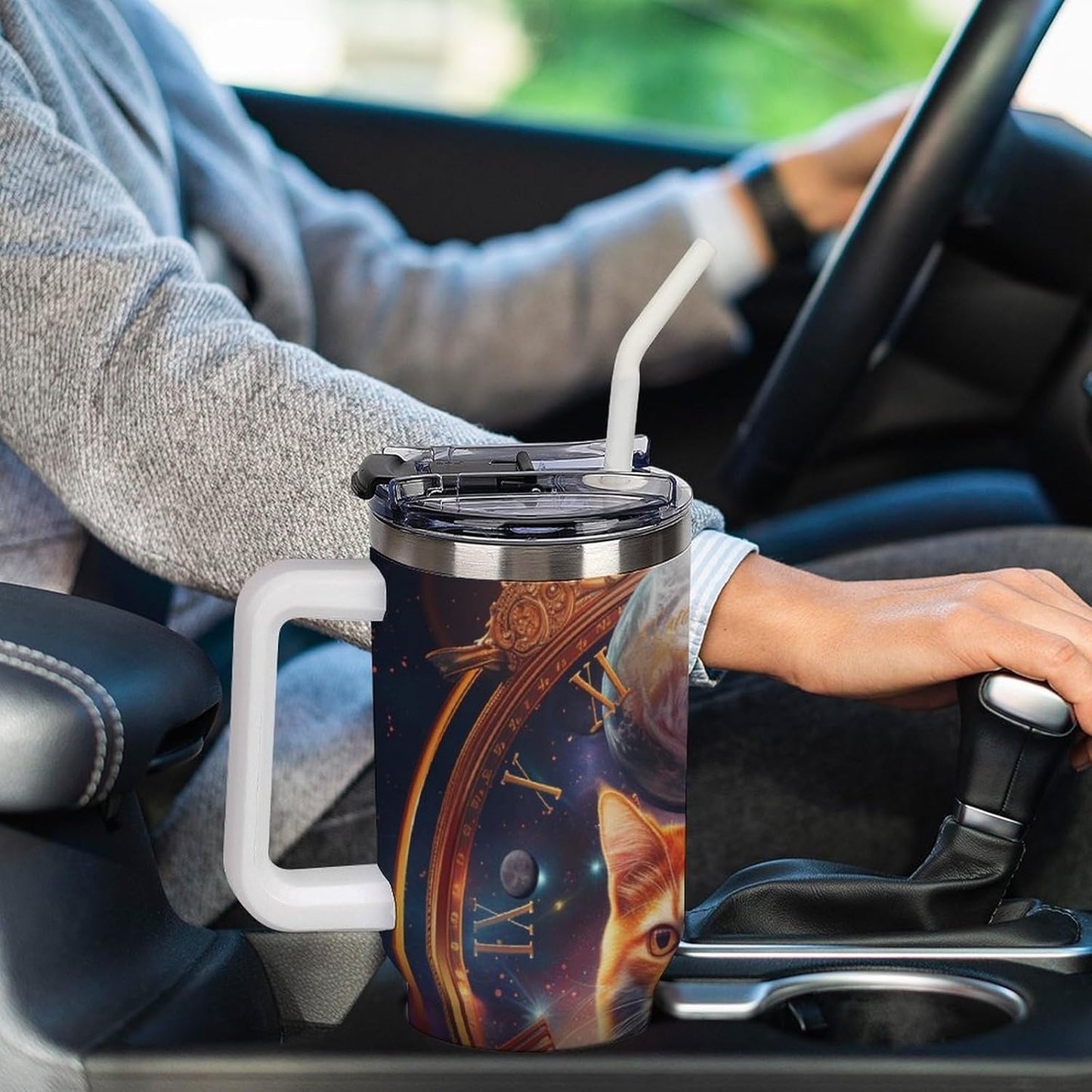 Gattino Termo De Café Para Llevar - Diseño Aislante Con Tapadera A Prueba De Fugas - Ideal Para Mantener Bebidas Calientes 40oz