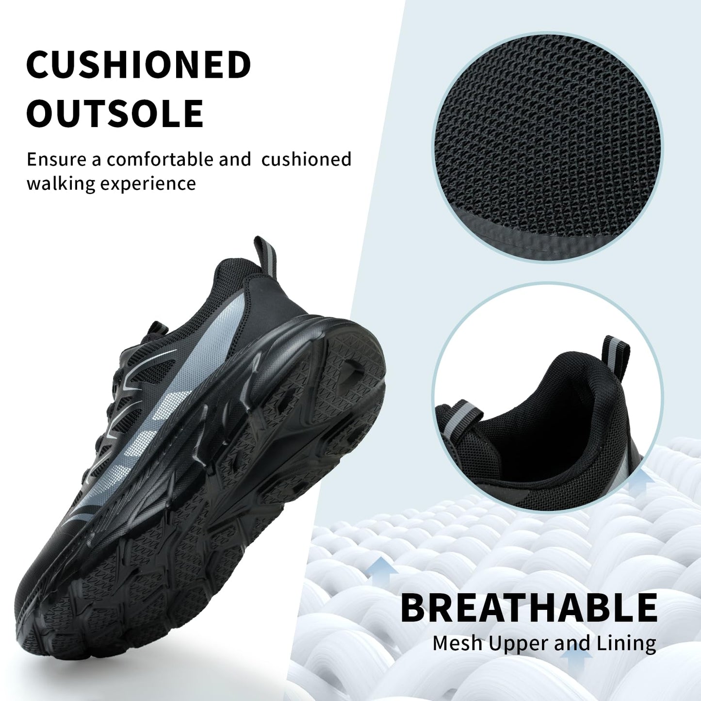BAXIWUY Zapato Seguridad Hombre Mujer Calzado de Trabajo Ligeros Comodo Zapatillas de Seguridad con Punteras de Acero Transpirable Antideslizante Zapatillas Trabajo