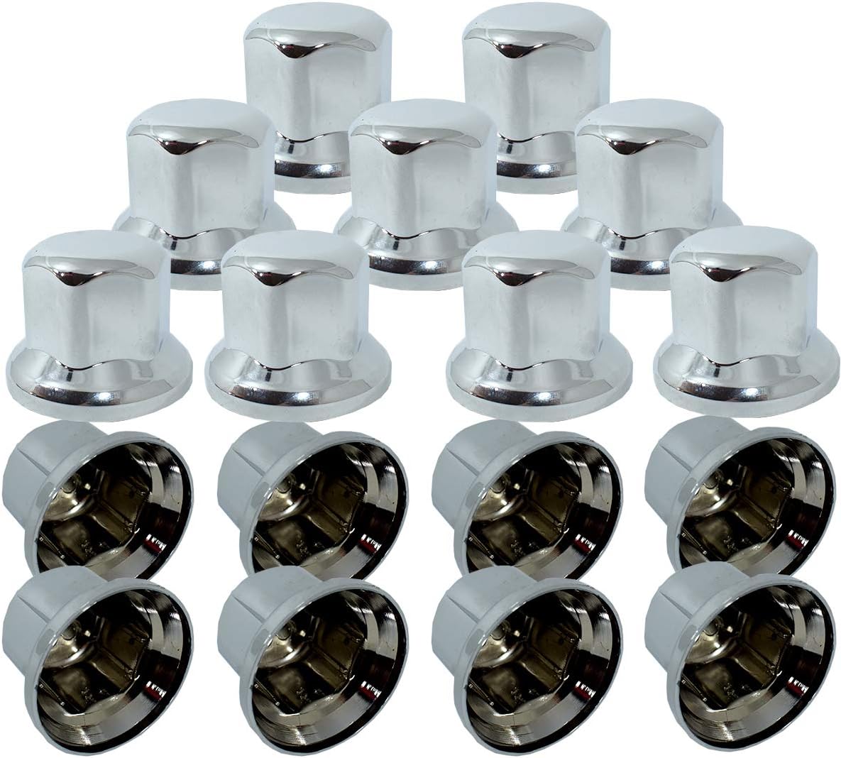 Promolink Tapacubos de 32 mm para camiones, cromados para camiones, 32 mm, accesorios de 32 mm, estructura de cromo brillante