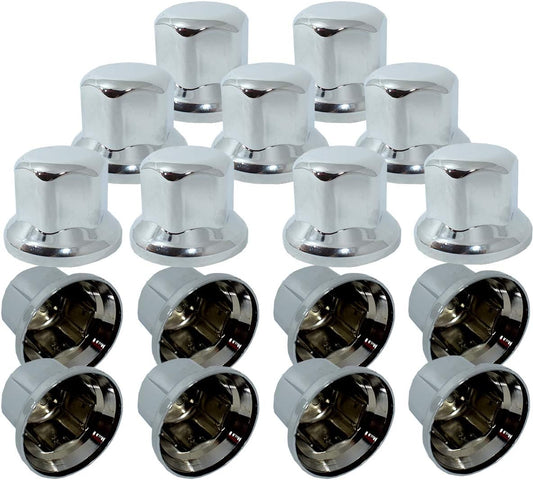 Promolink Tapacubos de 32 mm para camiones, cromados para camiones, 32 mm, accesorios de 32 mm, estructura de cromo brillante
