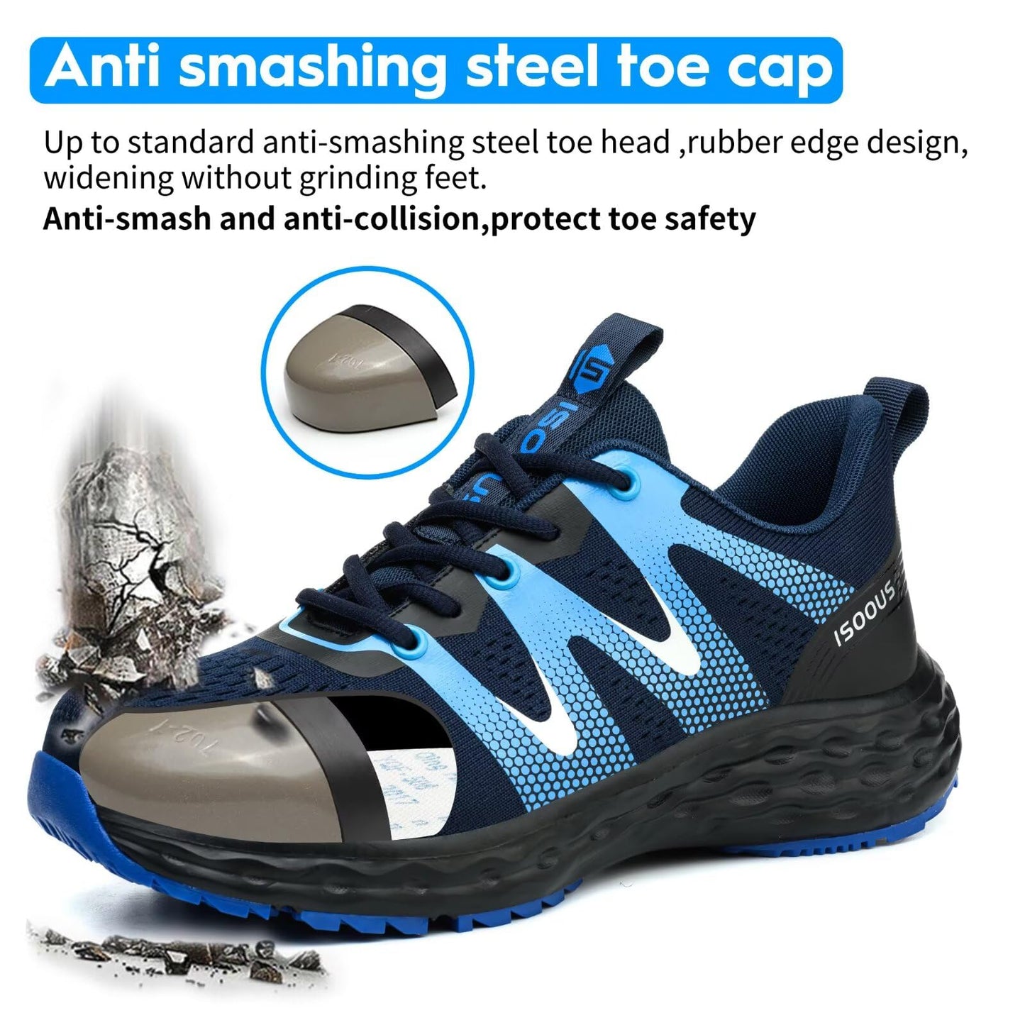 Zapatos de Seguridad para Hombre Mujer Ligero Zapatillas Trabajo Comodo Calzado de Seguridad con Punta de Acero Antideslizantes