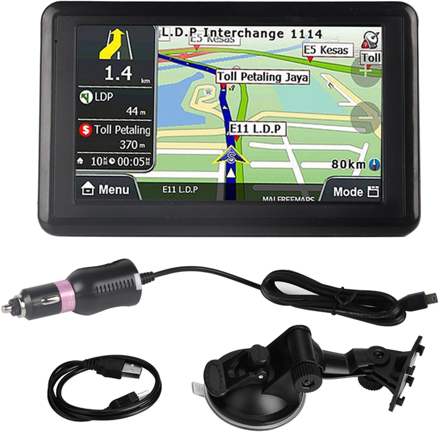 Yctze Car GPS Navigator, (Universal) Pantalla táctil de 5 pulgadas Car Navigator GPS Navigation 256MB 8GB MP3 FM (Negro)