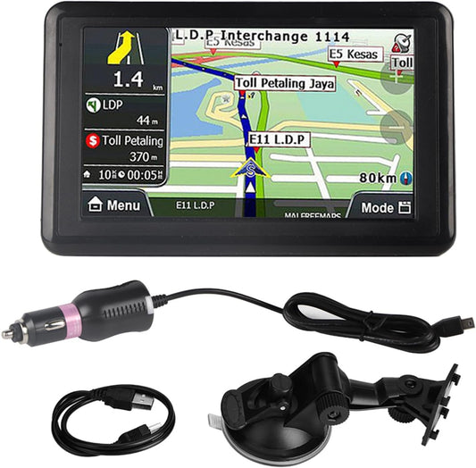 Yctze Car GPS Navigator, (Universal) Pantalla táctil de 5 pulgadas Car Navigator GPS Navigation 256MB 8GB MP3 FM (Negro)