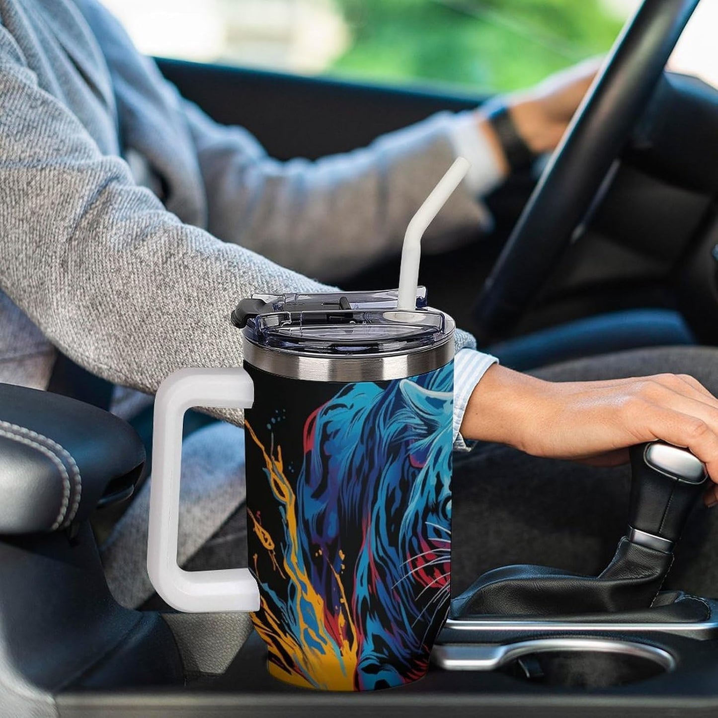 Gattino Termo De Café Para Llevar - Diseño Aislante Con Tapadera A Prueba De Fugas - Ideal Para Mantener Bebidas Calientes 40oz