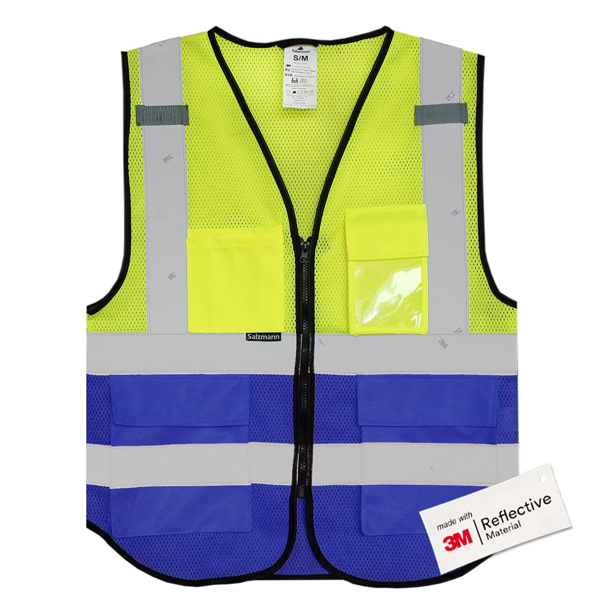 Salzmann Chaleco de Seguridad - Chaleco de Trabajo Multibolsillos - Hecho con cinta reflectante 3M