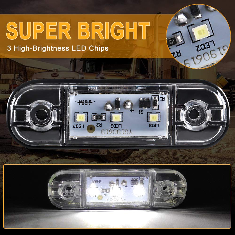 yifengshun 4 uds luz indicadora de marcador lateral LED luces de posición laterales traseras delanteras 12 V para camión Camper Van Camión RV luces de marcador（Ámbar）