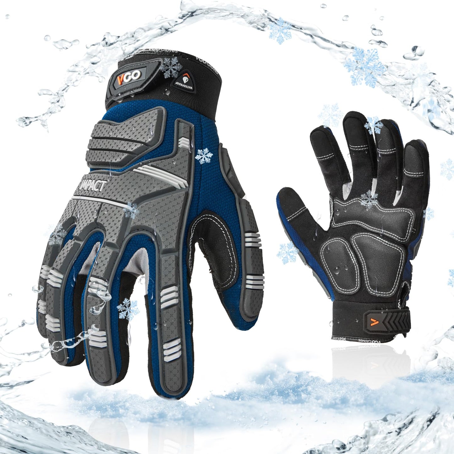 Vgo... Guantes de Trabajo Pesado Hombre Touchscreen para Carpintería Almacén Camionero, Guantes Antivibración Multiusos, 1 par