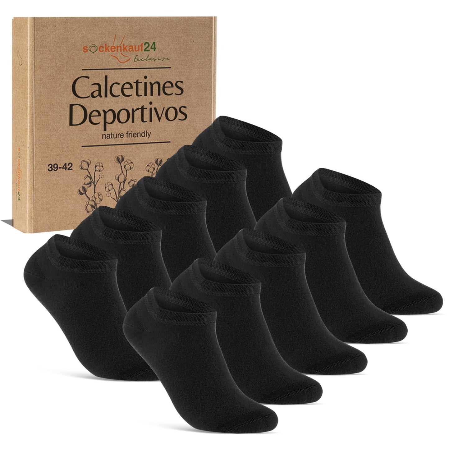 sockenkauf24 10 Pares Calcetines Tobilleros Hombre Mujer Calcetines Cortos Algodón Transpirables