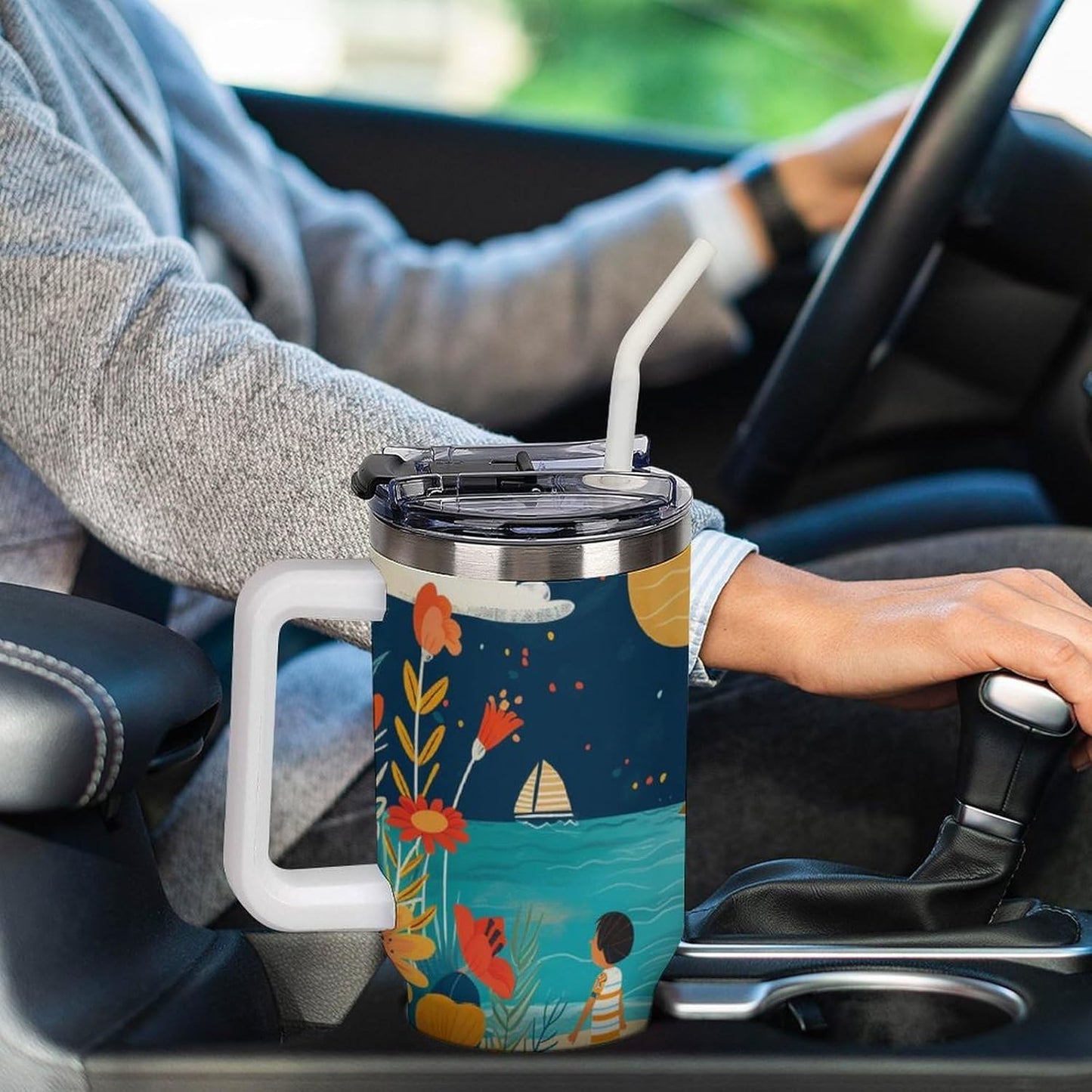 Gattino Termo De Café Para Llevar - Diseño Aislante Con Tapadera A Prueba De Fugas - Ideal Para Mantener Bebidas Calientes 40oz