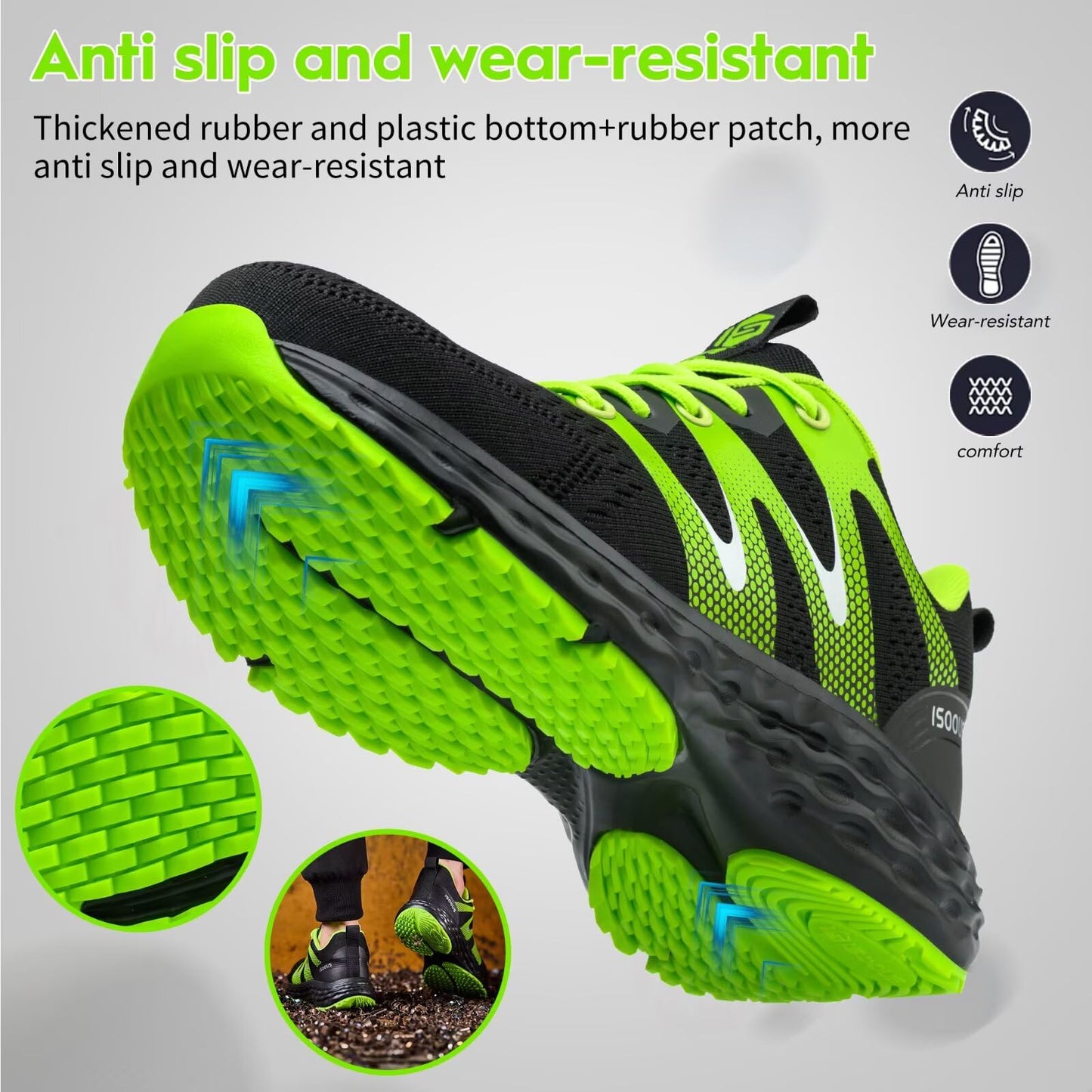Zapatos de Seguridad para Hombre Mujer Ligero Zapatillas Trabajo Comodo Calzado de Seguridad con Punta de Acero Antideslizantes
