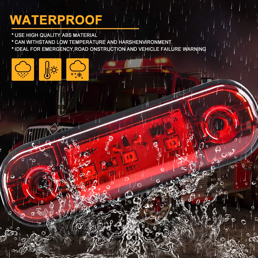 yifengshun 4 uds luz indicadora de marcador lateral LED luces de posición laterales traseras delanteras 12 V para camión Camper Van Camión RV luces de marcador（Ámbar）