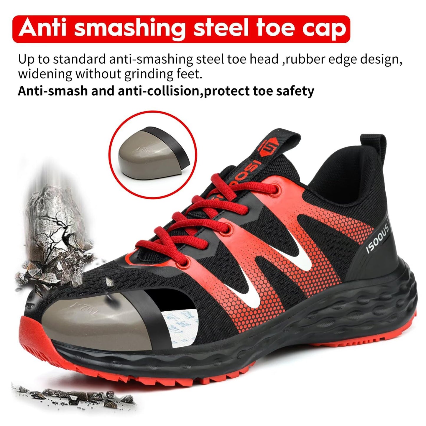 Zapatos de Seguridad para Hombre Mujer Ligero Zapatillas Trabajo Comodo Calzado de Seguridad con Punta de Acero Antideslizantes