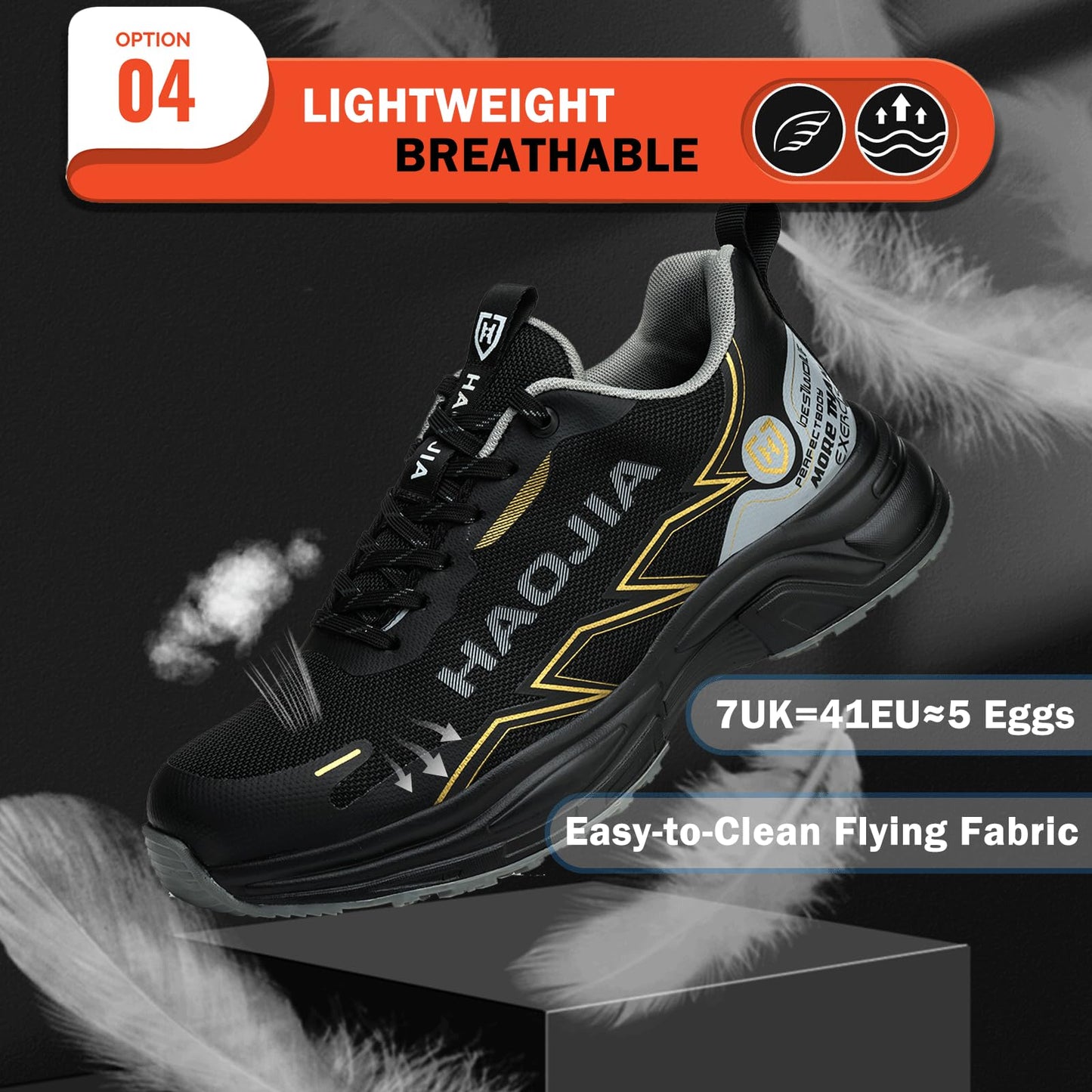 UOQC Zapatos de Seguridad Zapatillas Laborales Transpirables Calzado de Trabajo para Hombre Mujer Antideslizante con Punta de Acero Ligero y Cómodas Resistentes a Impactos