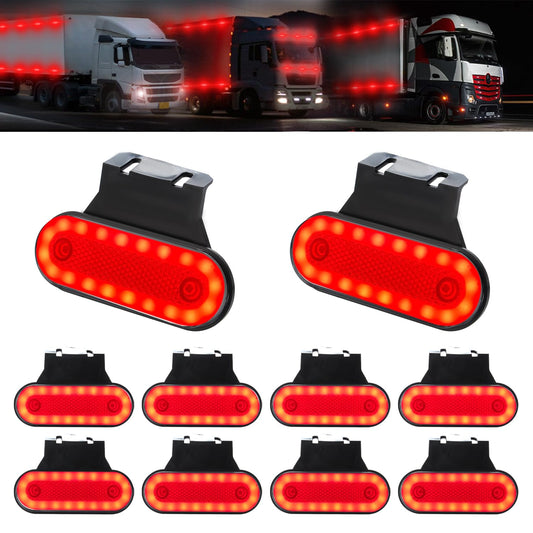 Teguangmei 10PCS LED Luces de Posición Lateral con Soporte 12-24V Posición Lateral 20 LED Luz de Advertencia Utilizada Para Luces de Marcador de Camión Remolque Caravana (Ámbar)