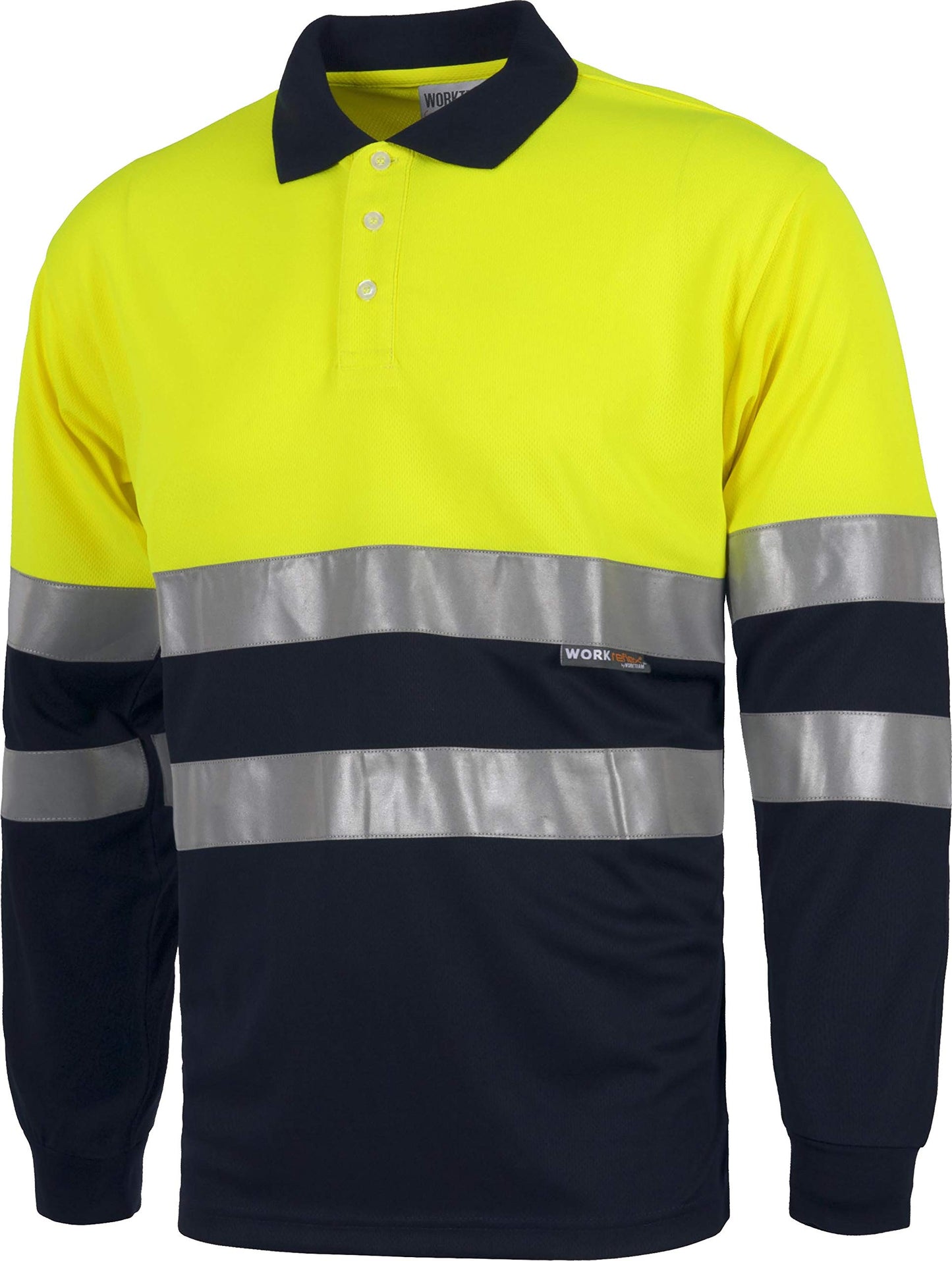 Work Team Polo Combinado Alta Visibilidad Manga Larga, Cintas Reflectantes Torso y Mangas. EN ISO 20471:2013 Hombre